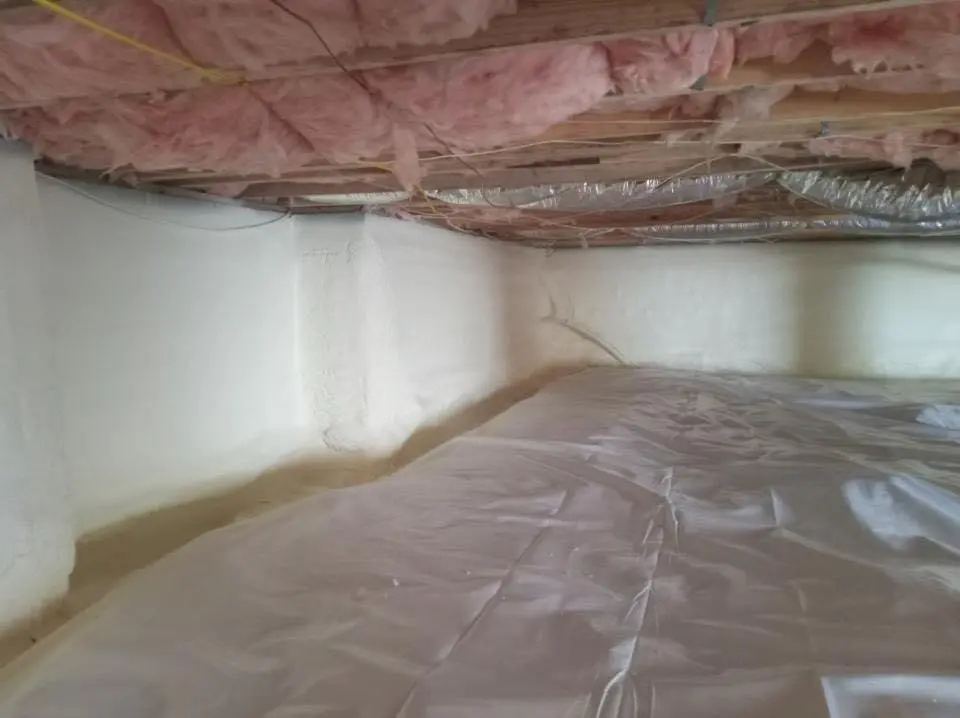 Crawl space encapsulation with closed-cell spray foam for Spray Foam Roofing Repair in Lima